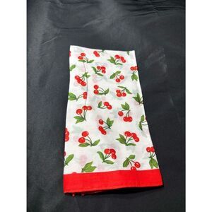 New 22” Cherry Print White & Red Cotton Bandana Scarf